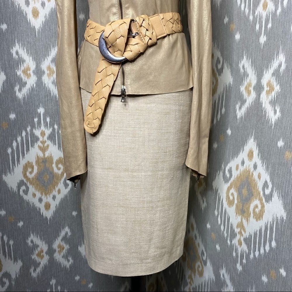 Ralph Lauren Flax Silk & Linen Pencil Skirt - Picture 3 of 14
